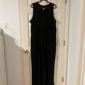 Lands' End Classic Summer Black Jumpsuit